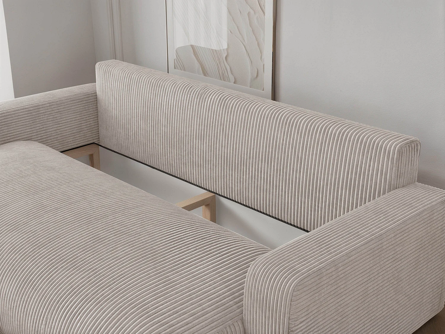 Canapé avec fonction couchage, Beige