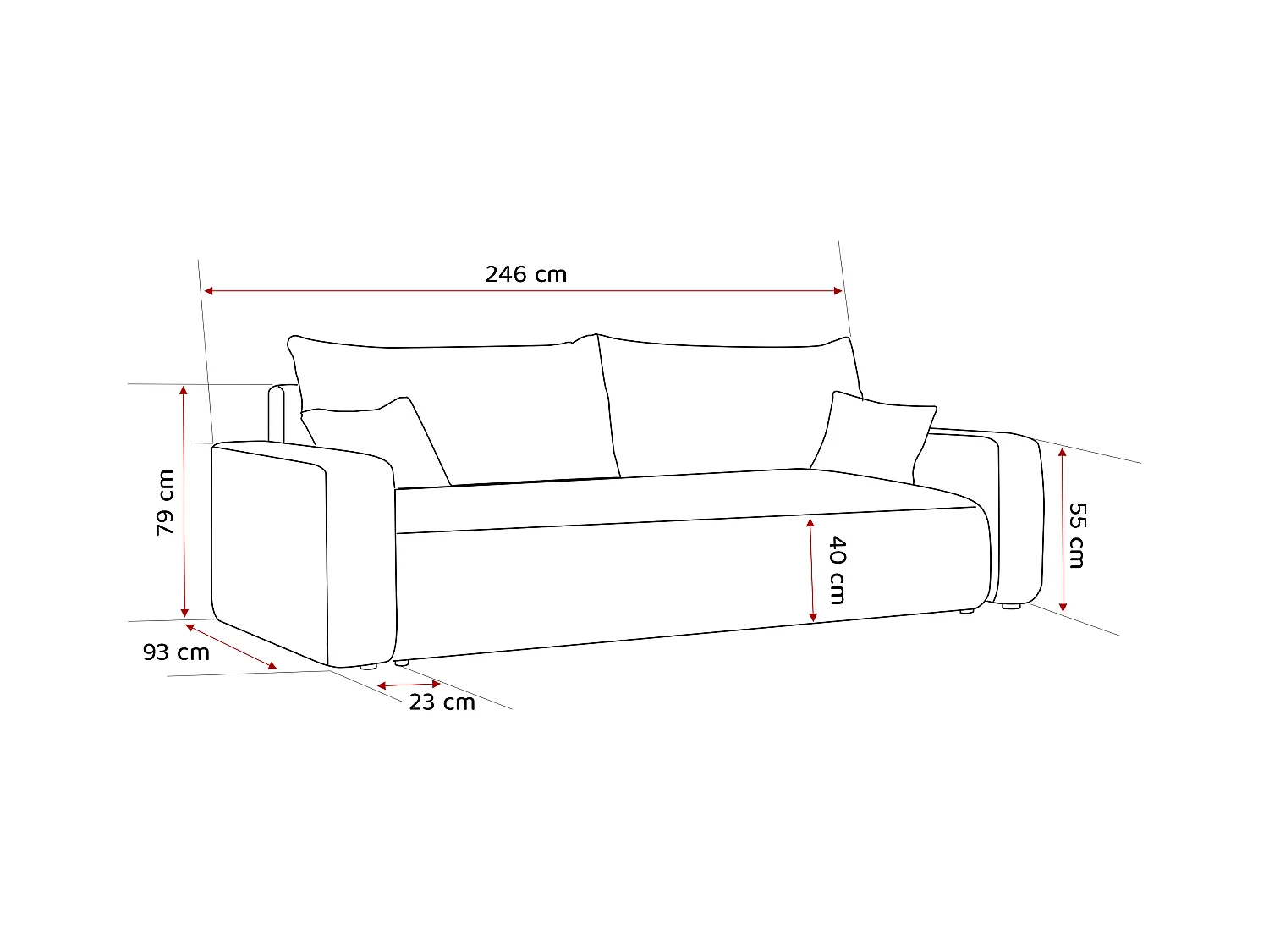 Canapé avec fonction couchage, Gris clair