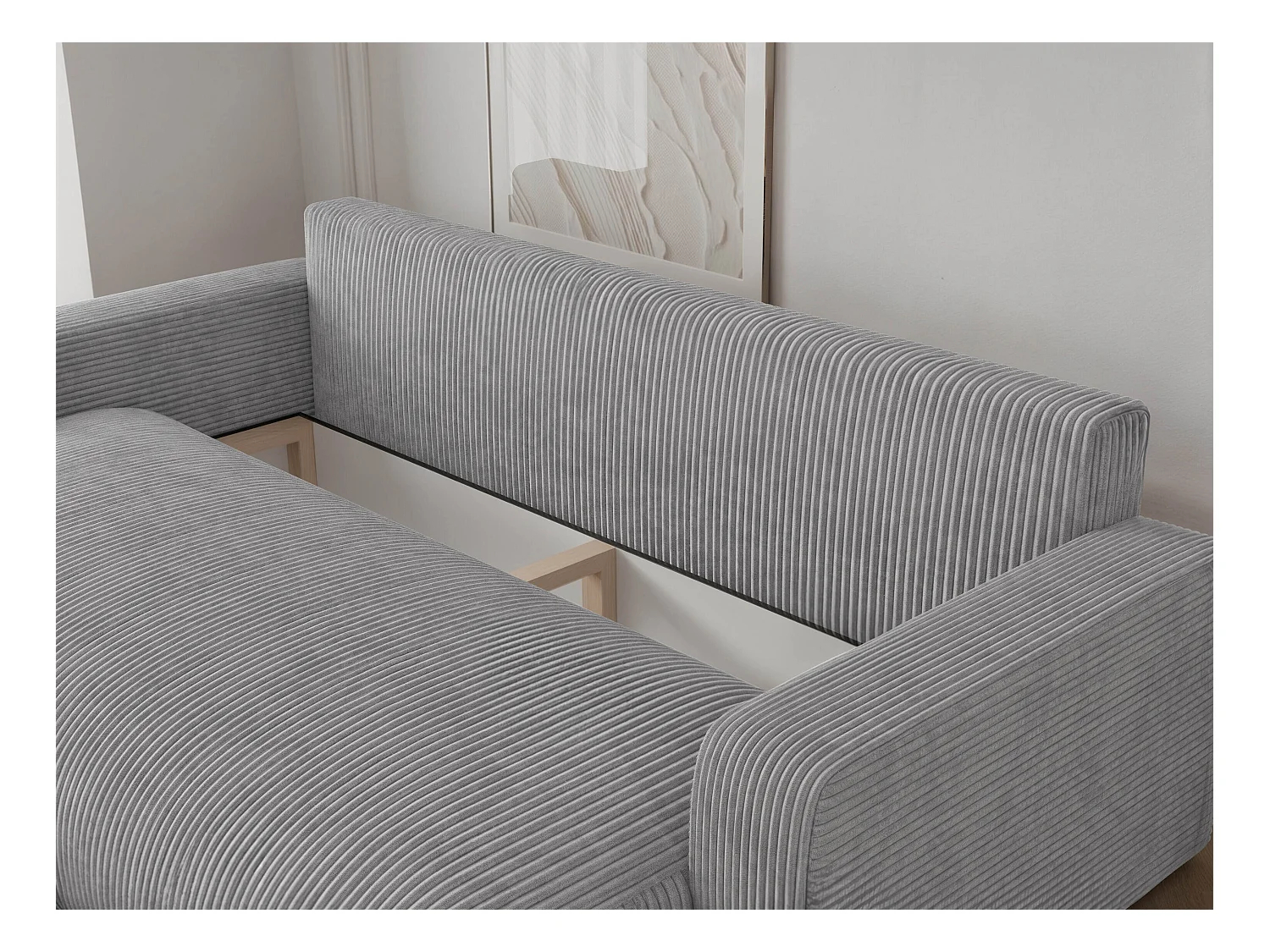 Canapé avec fonction couchage, Gris clair