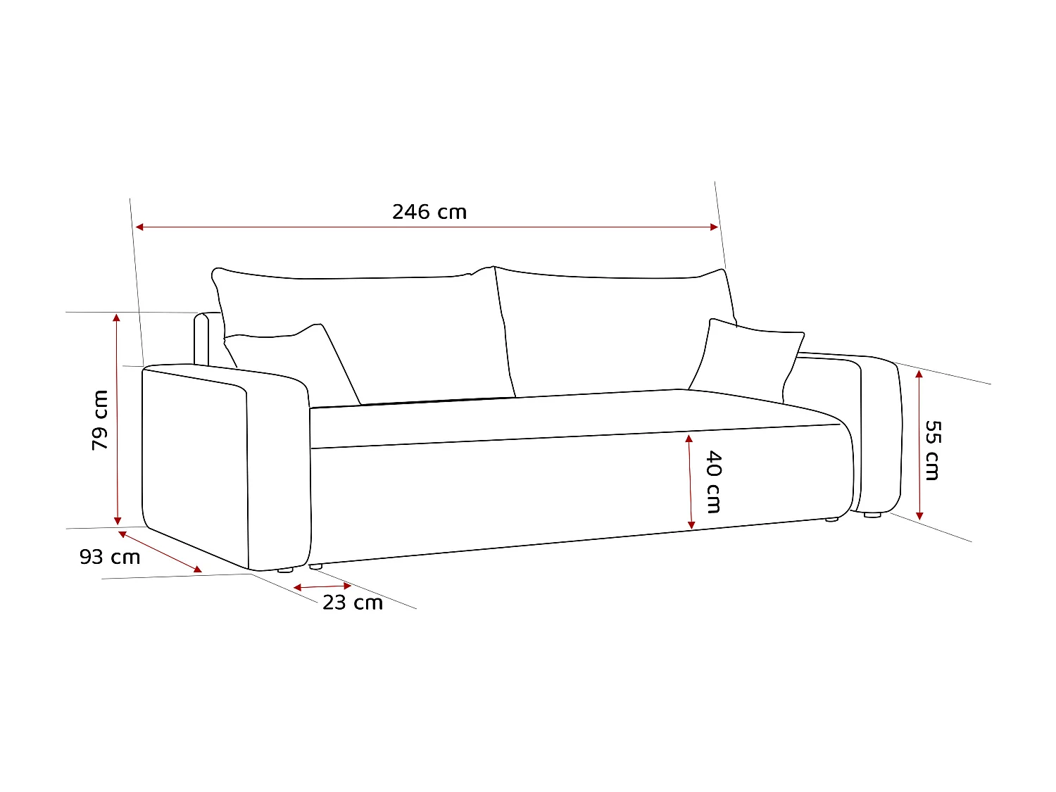 Canapé avec fonction couchage, Gris clair