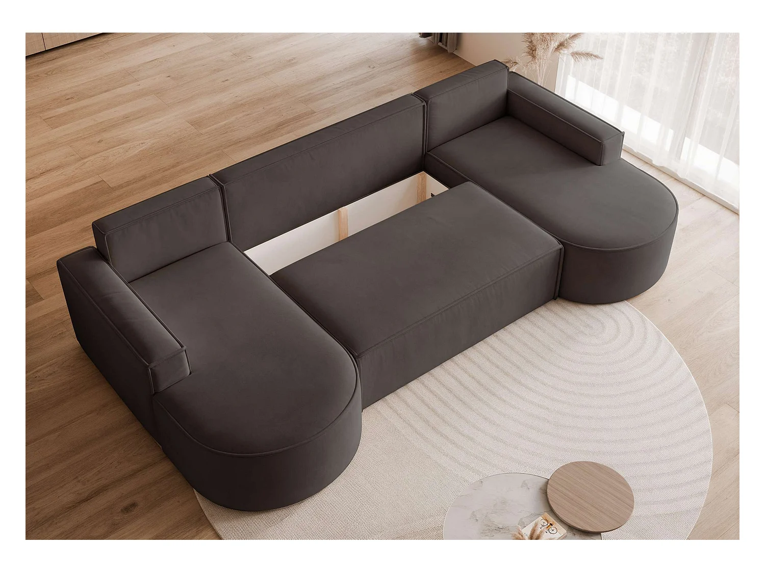 Canapé avec fonction couchage, Noir