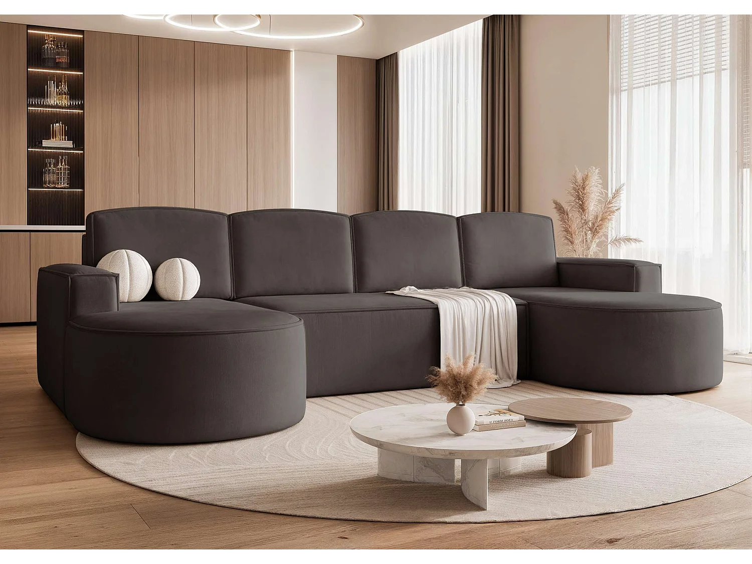 Canapé avec fonction couchage, Noir