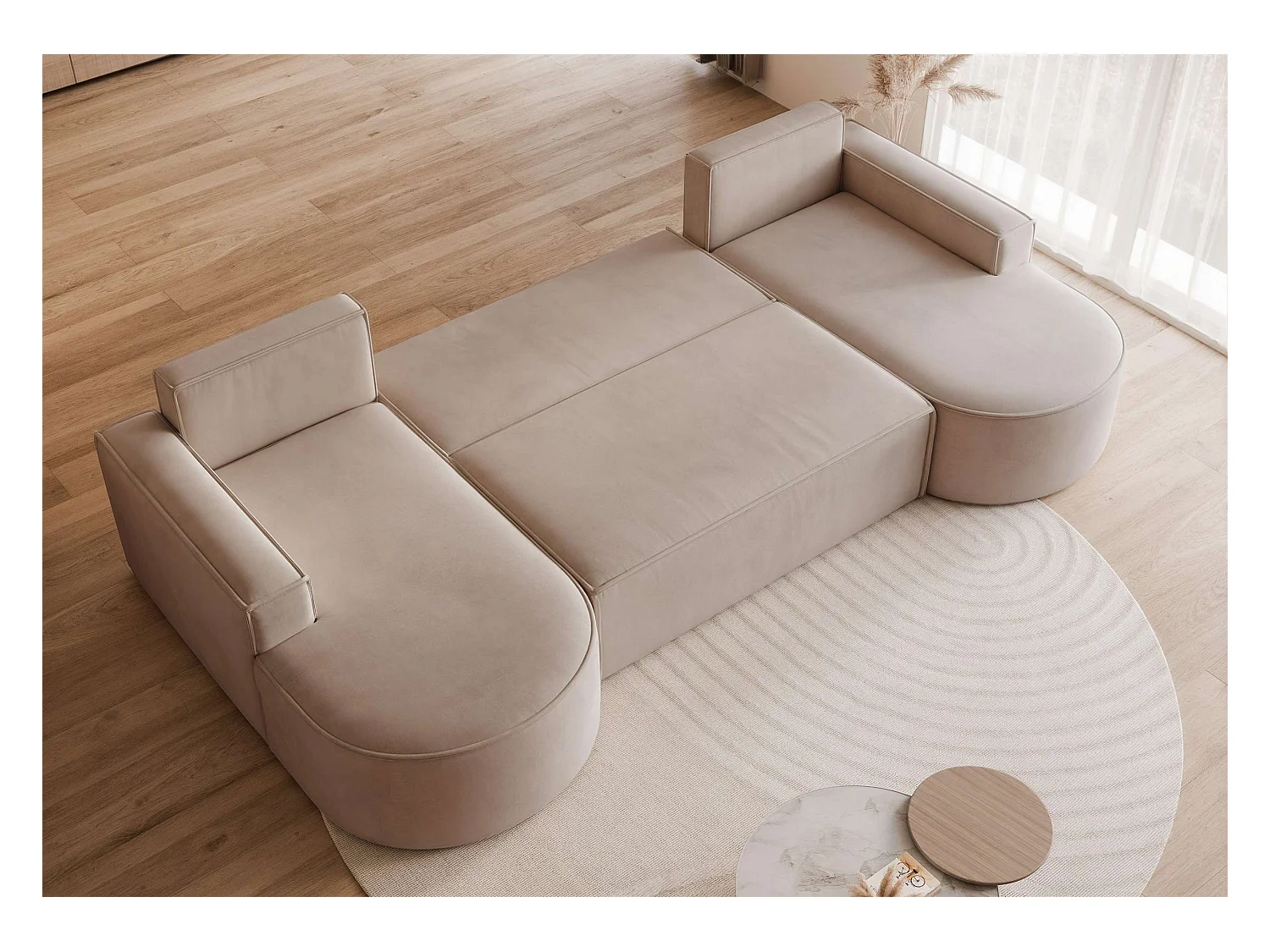 Canapé avec fonction couchage, Marron