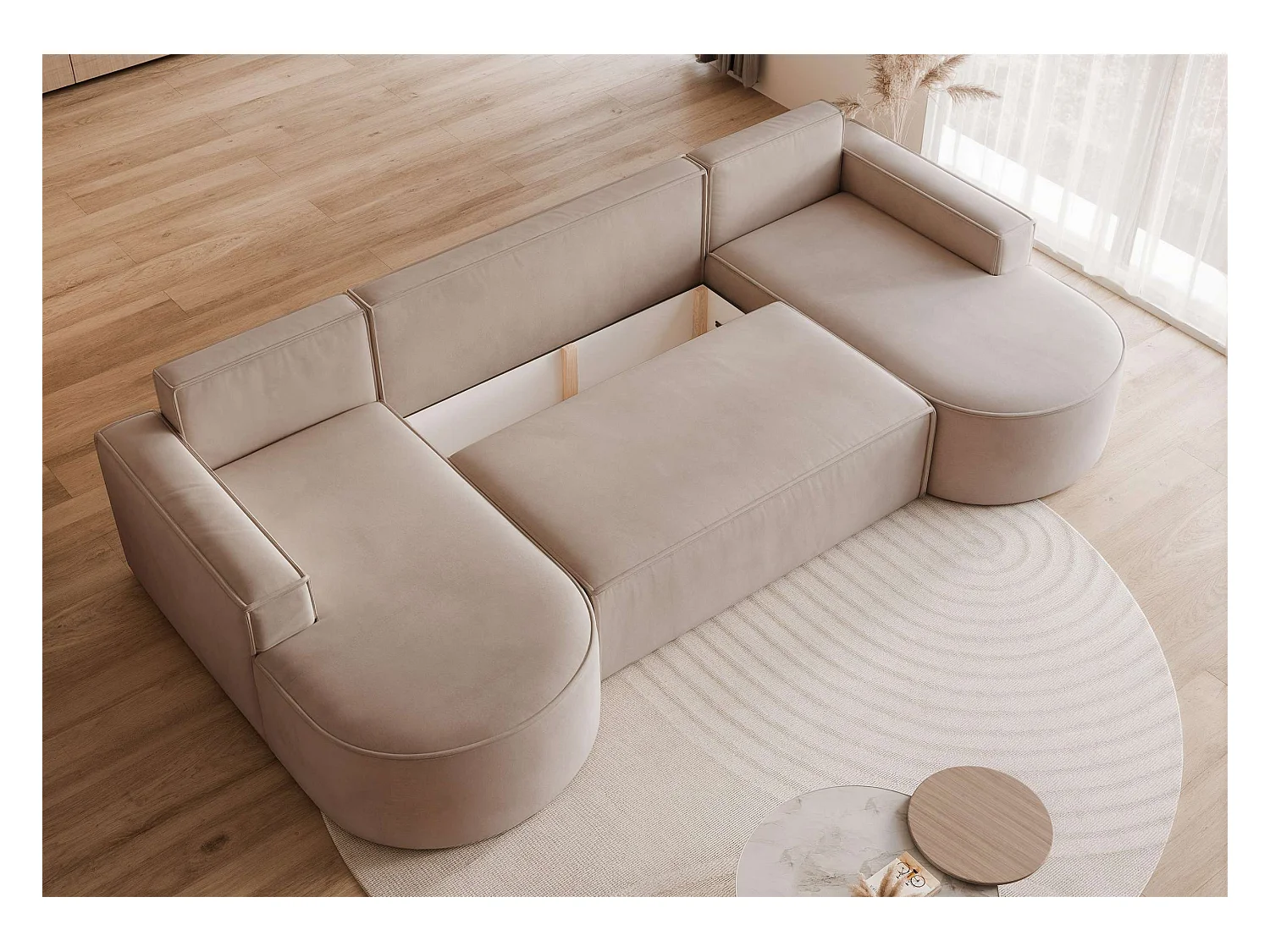 Canapé avec fonction couchage, Marron