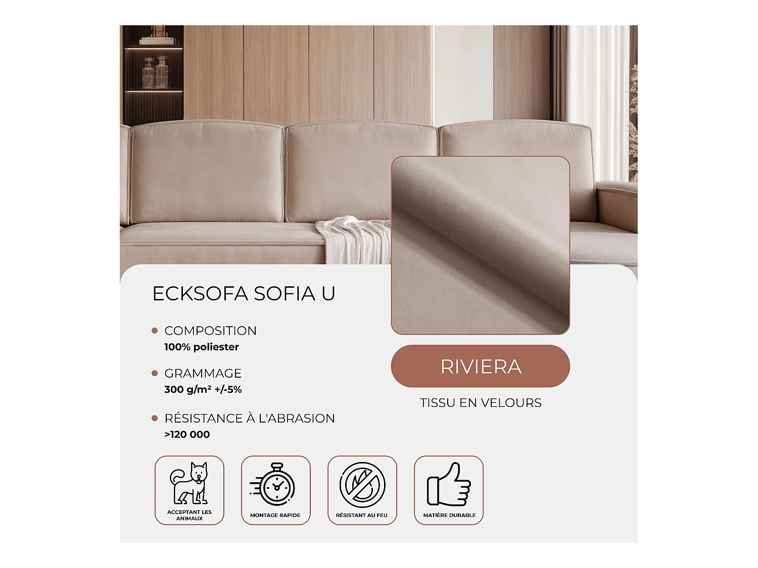 Canapé avec fonction couchage, Marron