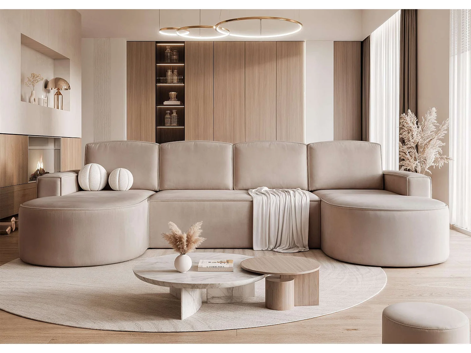 Canapé avec fonction couchage, Marron