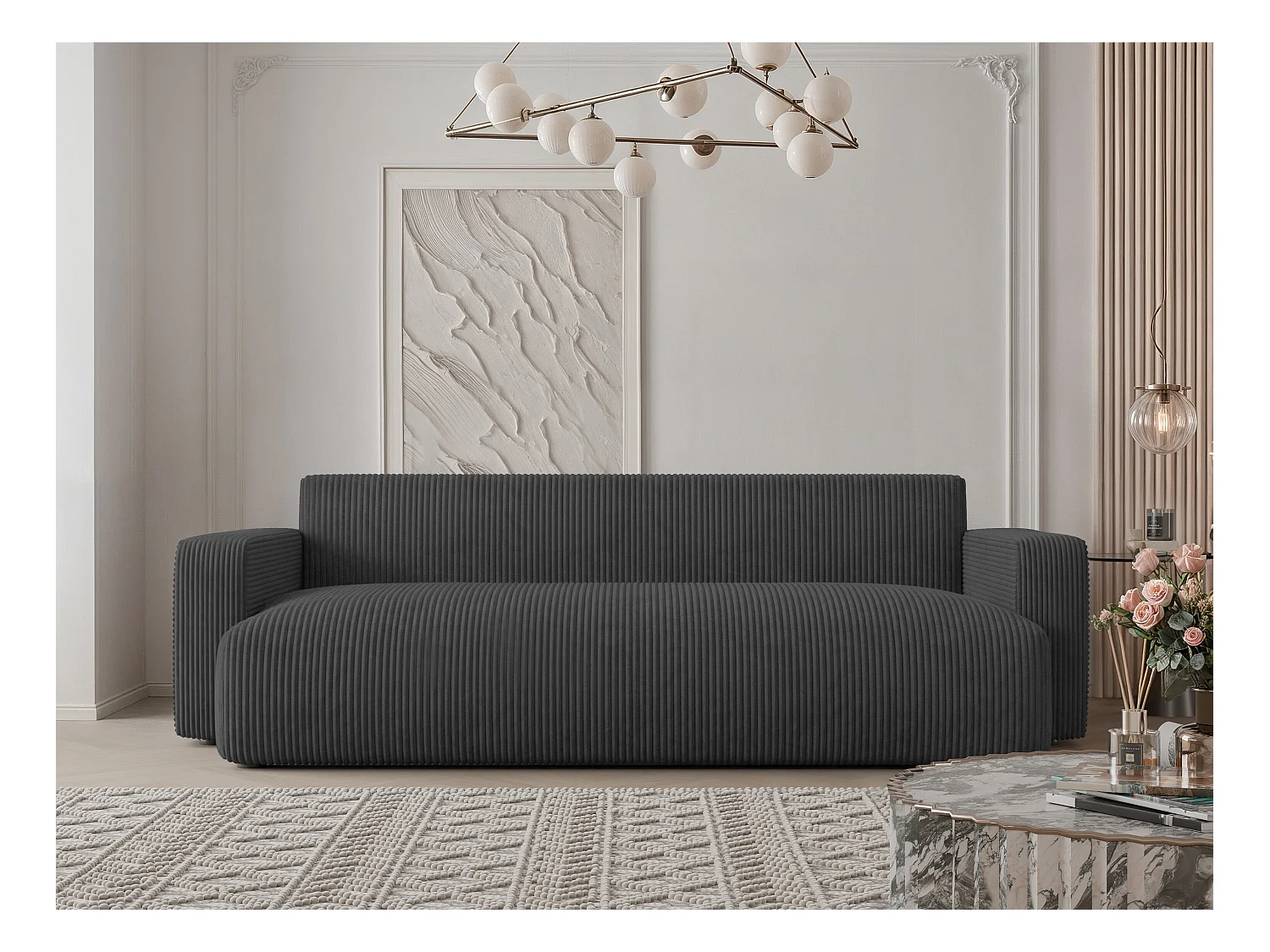 Canapé avec fonction couchage, Anthracite