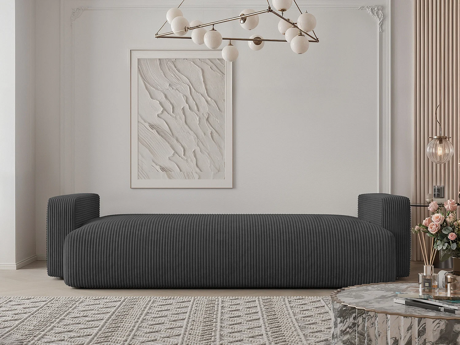 Canapé avec fonction couchage, Anthracite