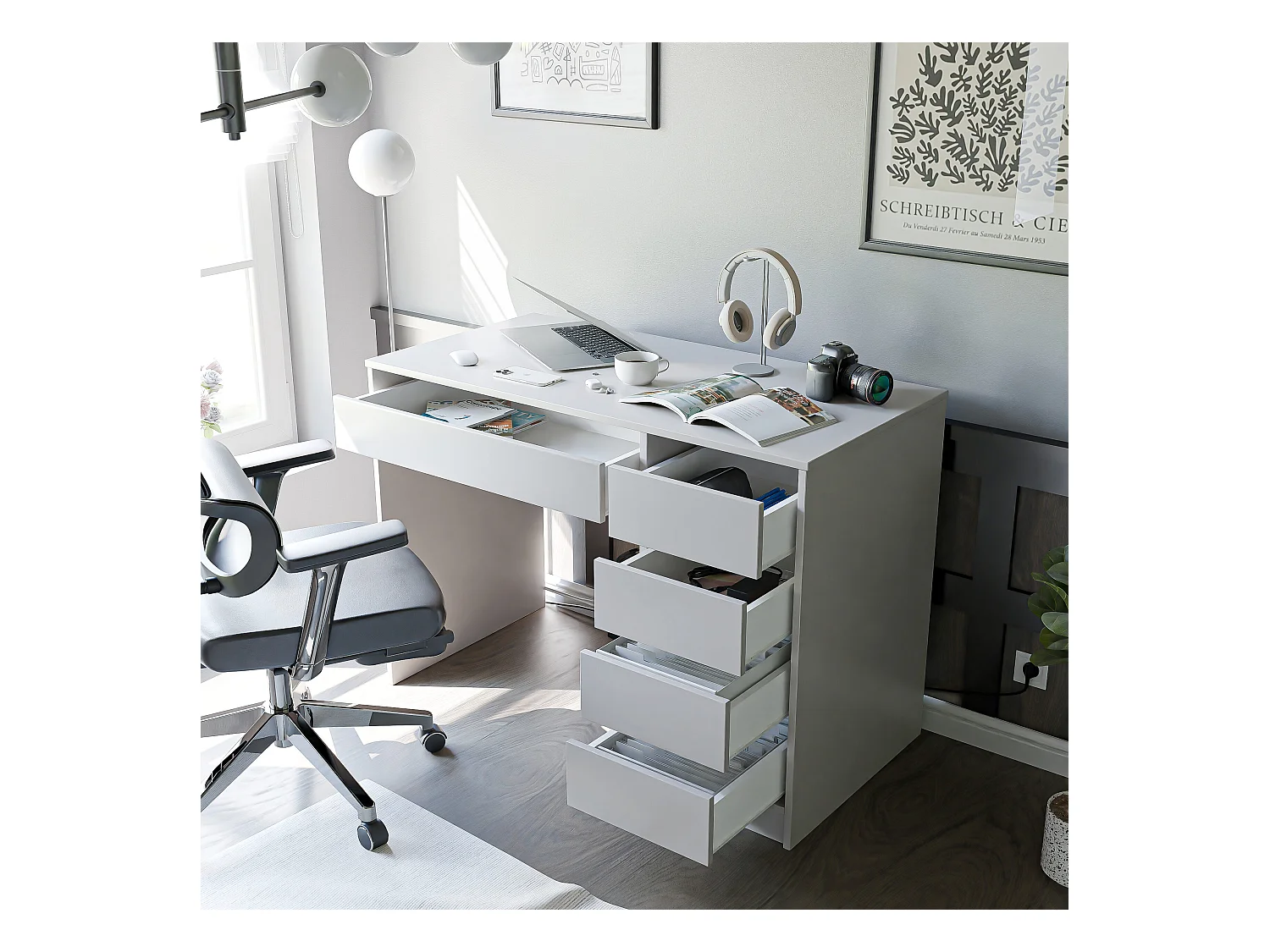 Bureau avec rangements cachemire