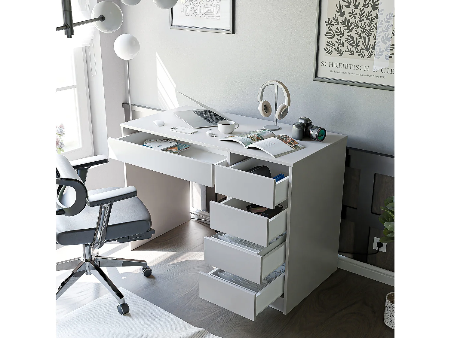 Bureau avec rangements cachemire