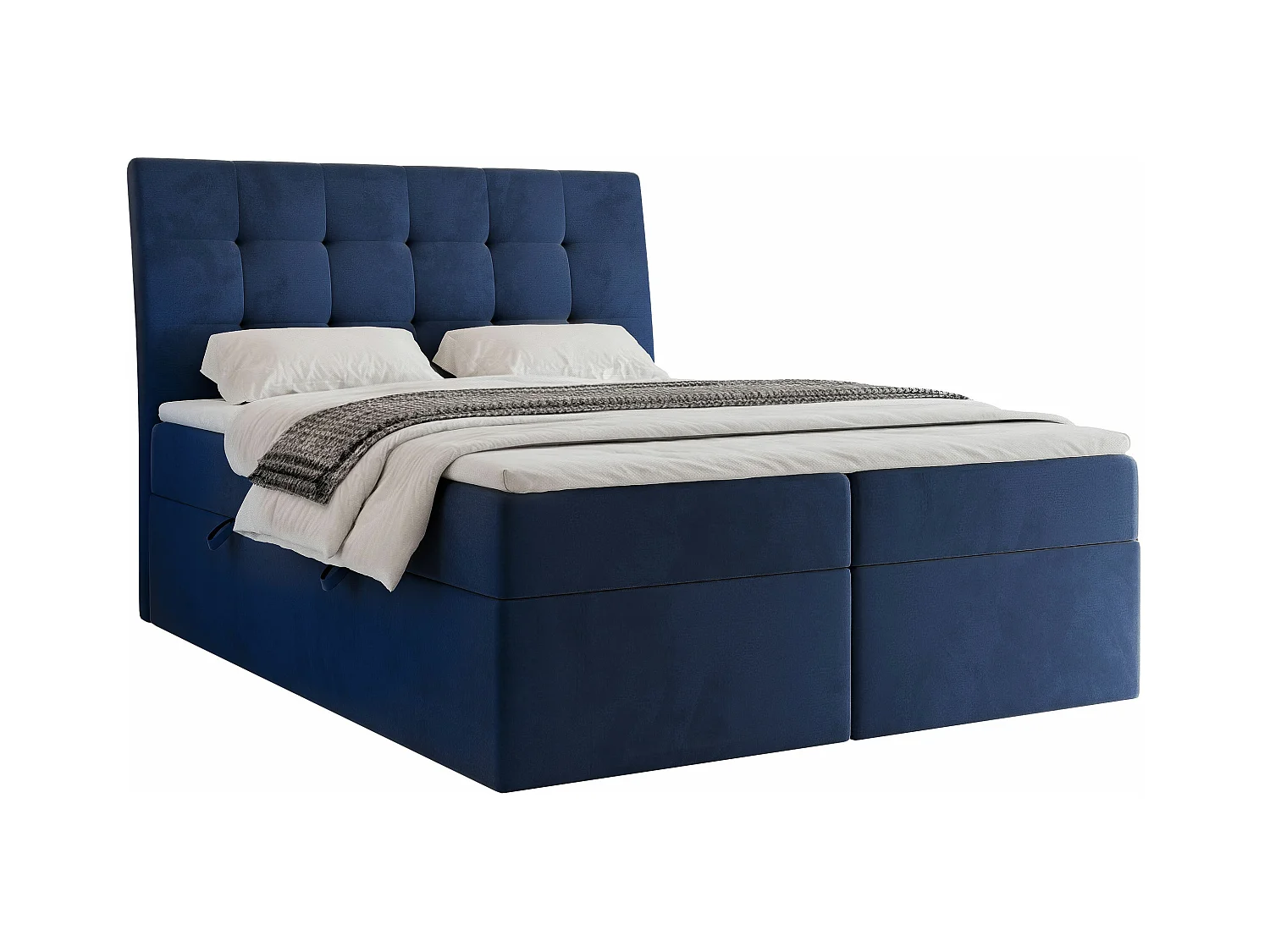 Lit continental rembourré avec surmatelas, bleu - 120x200 - BAILEY
