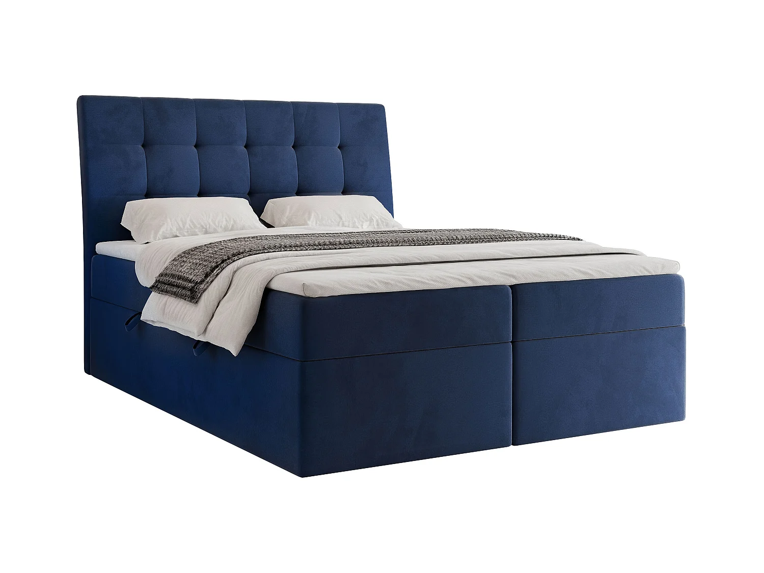 Lit continental rembourré avec surmatelas, bleu - 140x200 - BAILEY