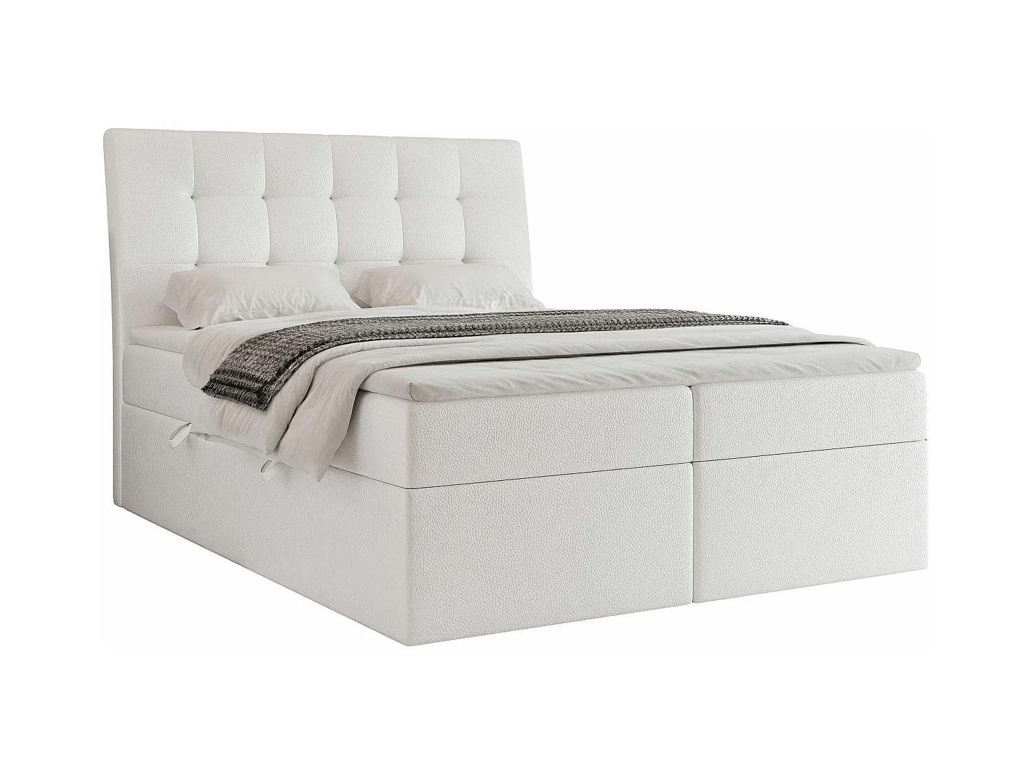 Lit continental rembourré avec surmatelas, blanc  - 160x200 - BAILEY