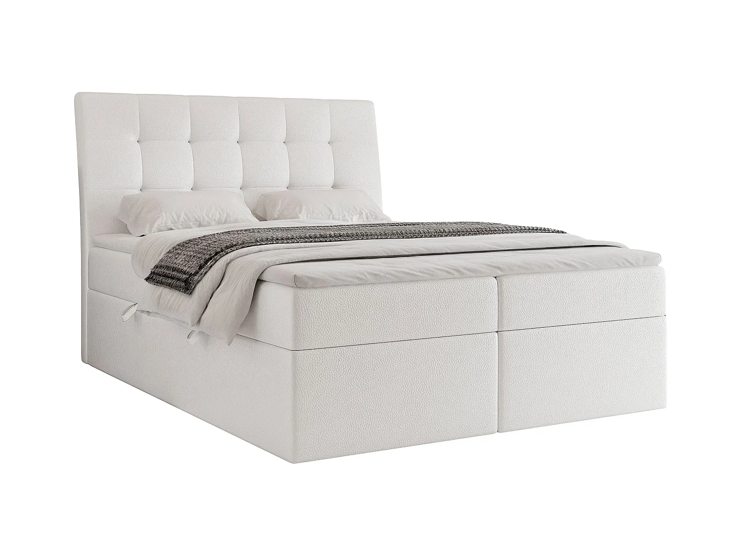 Lit continental rembourré avec surmatelas, blanc  - 120x200 - BAILEY