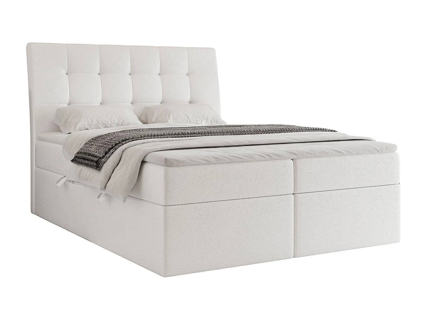 Lit continental rembourré avec surmatelas, blanc  - 120x200 - BAILEY