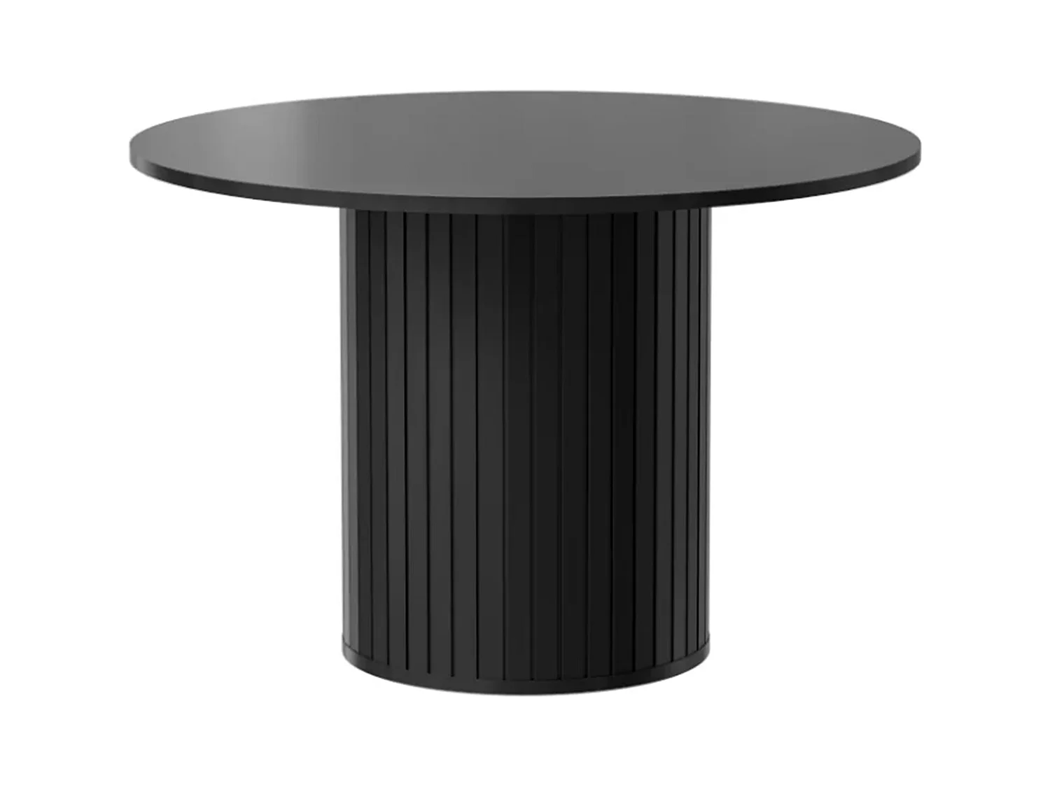 Table à manger ronde SENTO - 4 personnes, MDF Noir