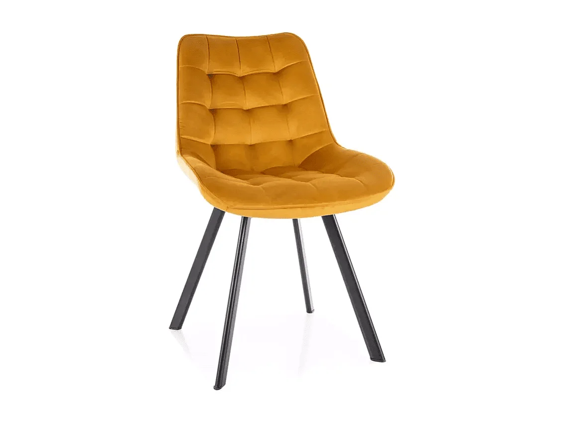 Chaise Monti/revêtement velours/rotation 180 degrés/Jaune