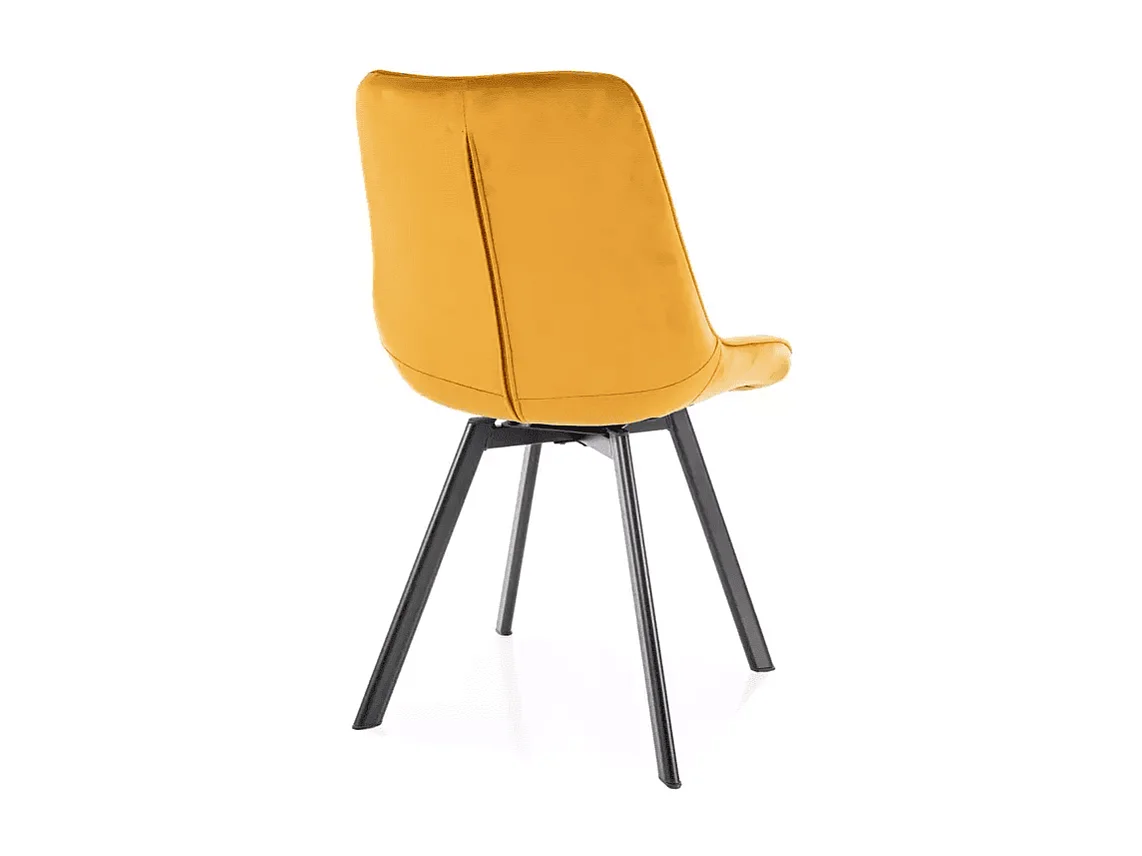 Chaise Monti/revêtement velours/rotation 180 degrés/Jaune