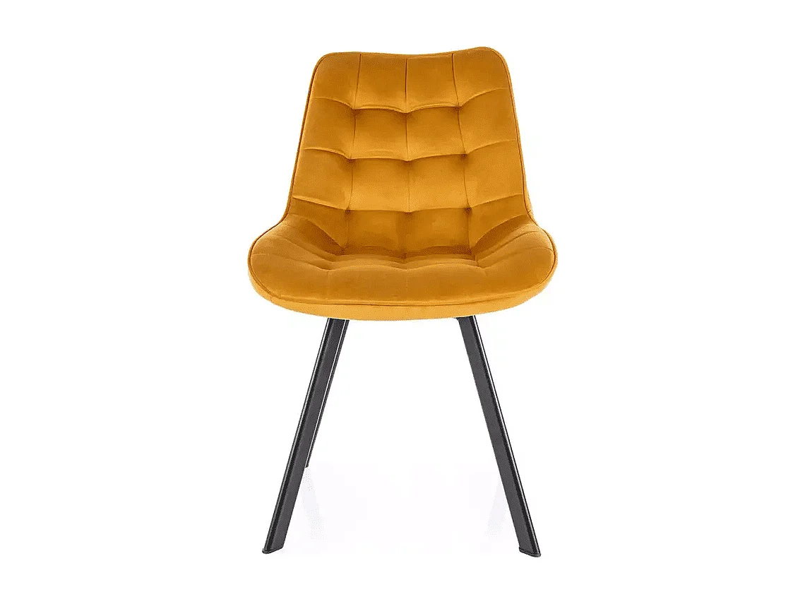 Chaise Monti/revêtement velours/rotation 180 degrés/Jaune