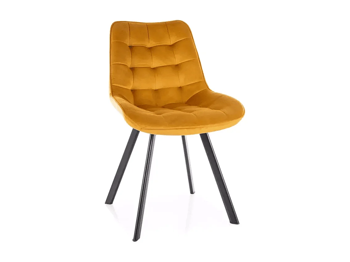 Chaise Monti/revêtement velours/rotation 180 degrés/Jaune