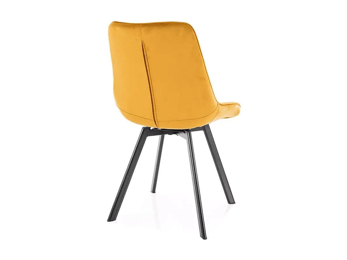 Chaise Monti/revêtement velours/rotation 180 degrés/Jaune