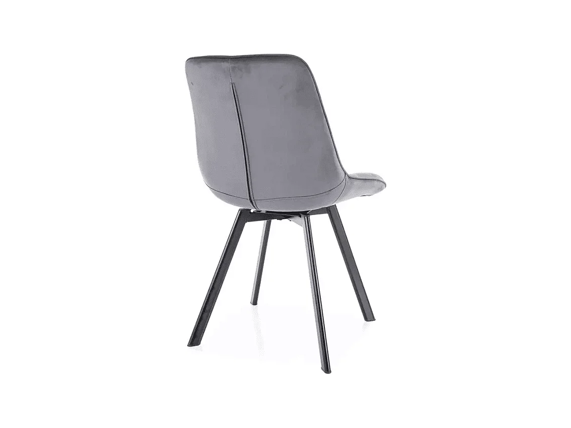 Chaise Monti/revêtement velours/rotation 180 degrés/Gris