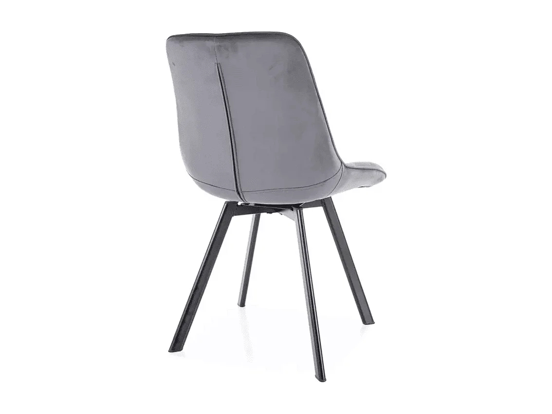 Stuhl Monti/Samtstoffbezug/Rotation 180Grad/Grau