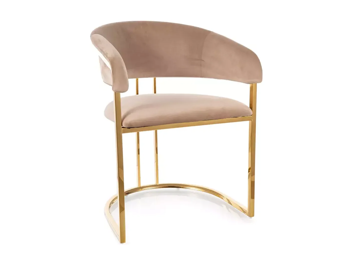 Stuhl Tulipe/Samtstoffbezug/Braun&Gold