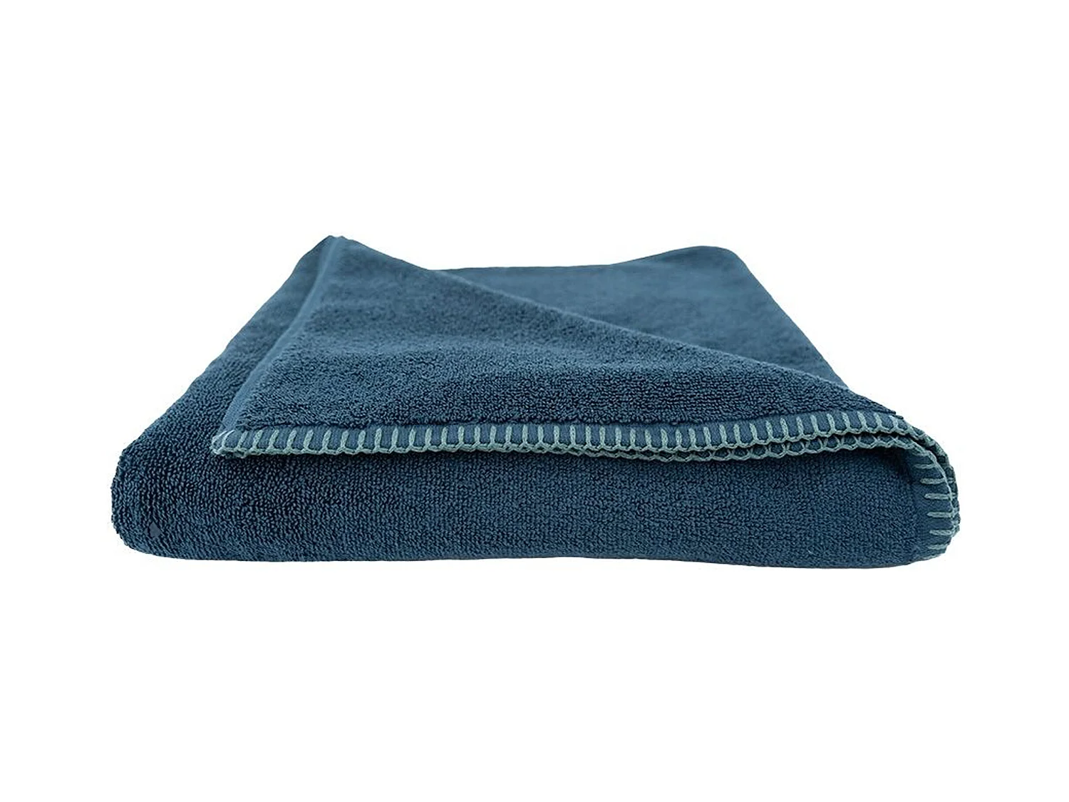 Serviette de toilette éponge bouclette 50x100 FJORD coton bleu marine