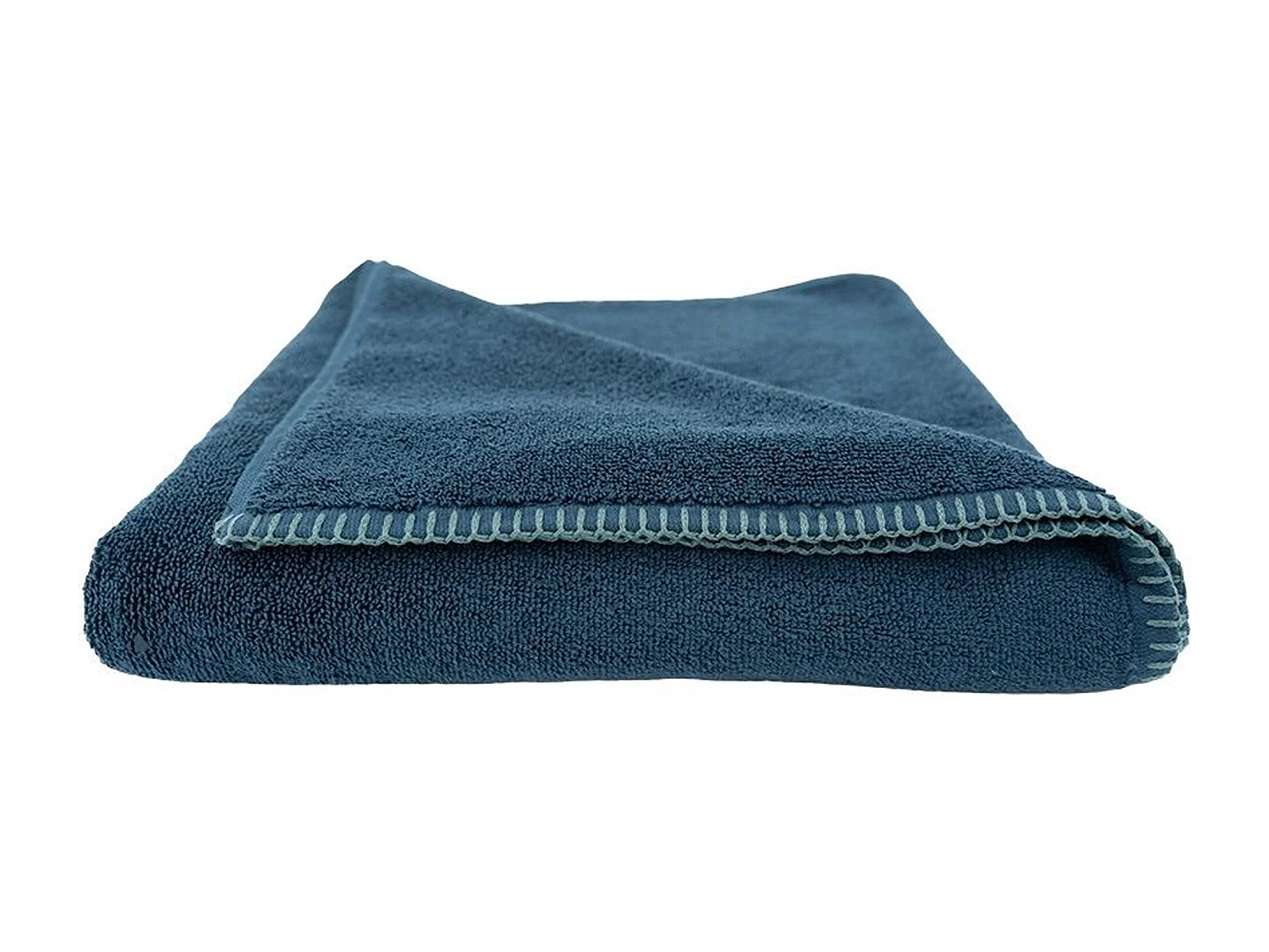 Serviette de toilette éponge bouclette 50x100 FJORD coton bleu marine