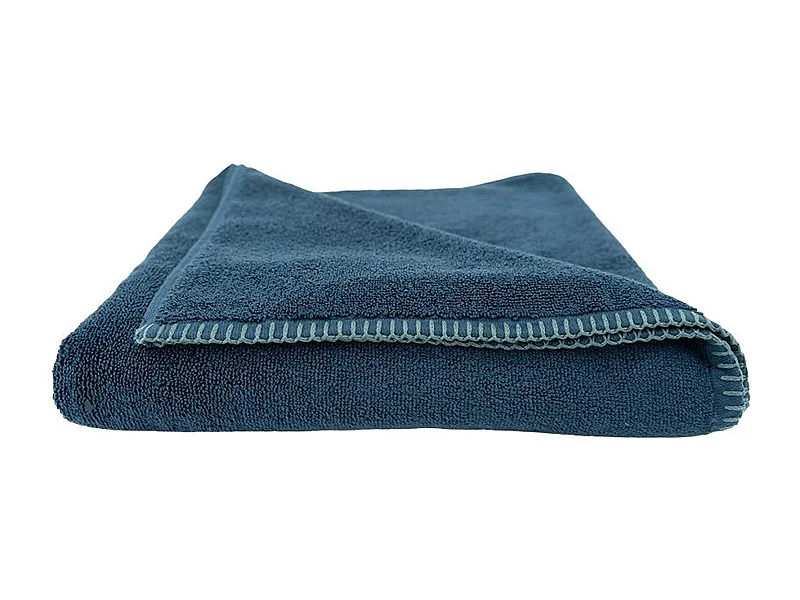 Serviette de toilette éponge bouclette 50x100 FJORD coton bleu marine