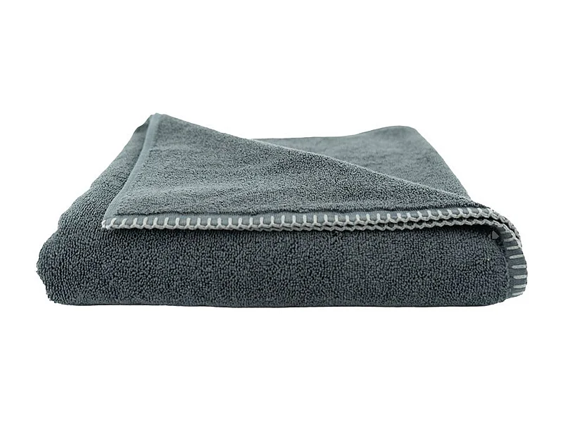 Serviette de toilette éponge bouclette 50x100 FJORD coton gris plomb