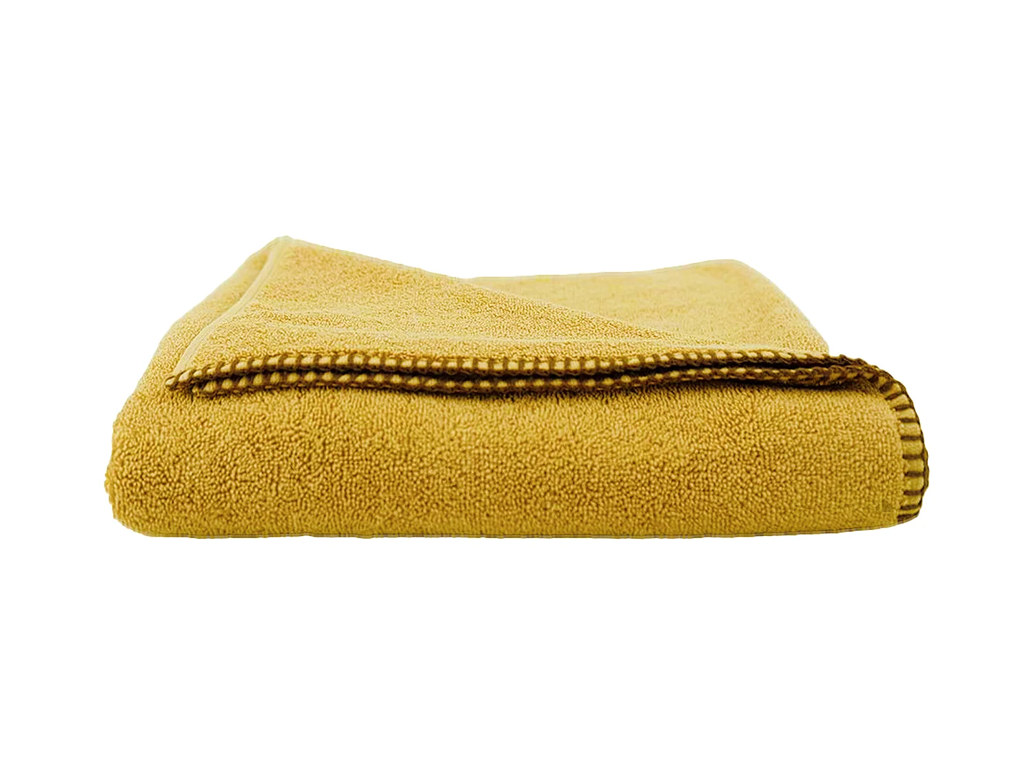 Serviette de toilette éponge bouclette 50x100 FJORD coton jaune curry