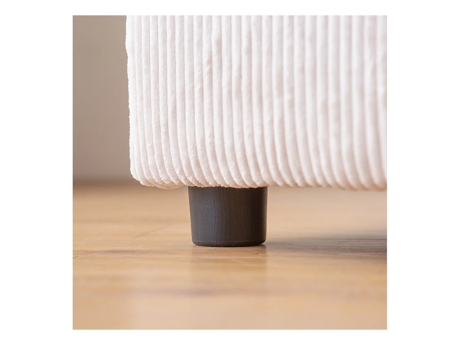 Canapé d'angle modulable 3 places en velours côtelé beige ABERDEEN