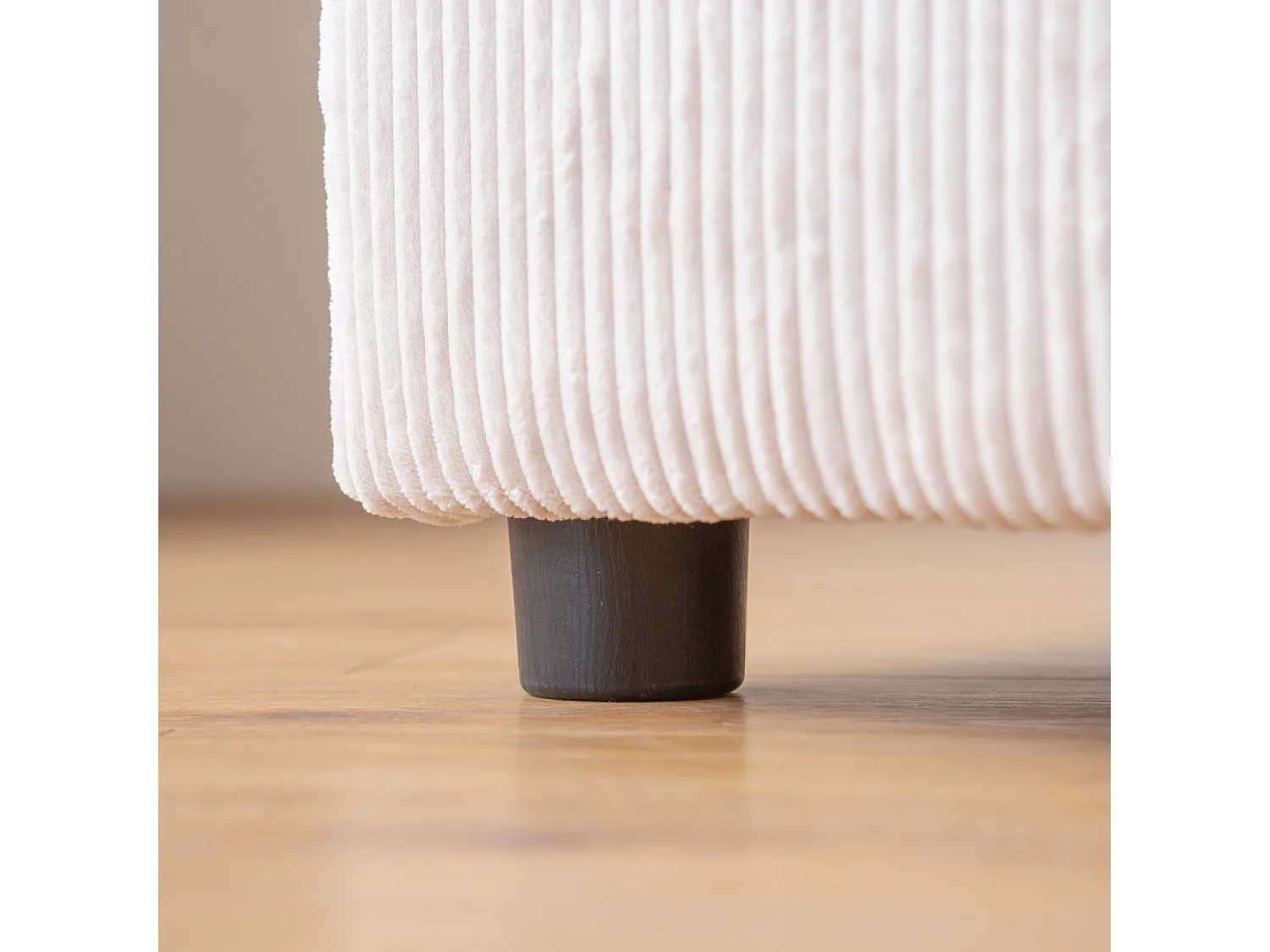 Canapé d'angle modulable 3 places en velours côtelé beige ABERDEEN