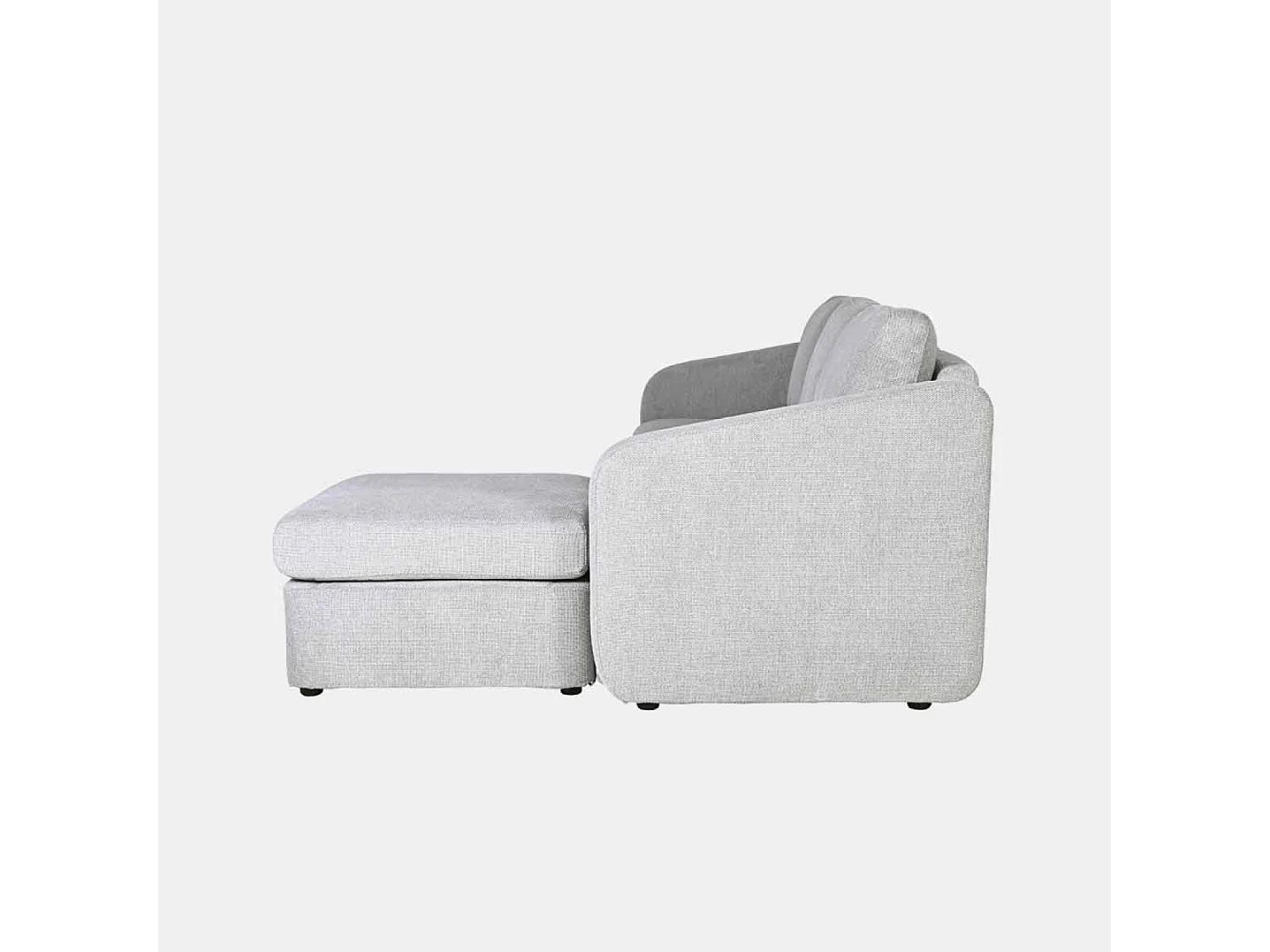 Canapé modulable 3 places gris clair avec pouf KONEKT