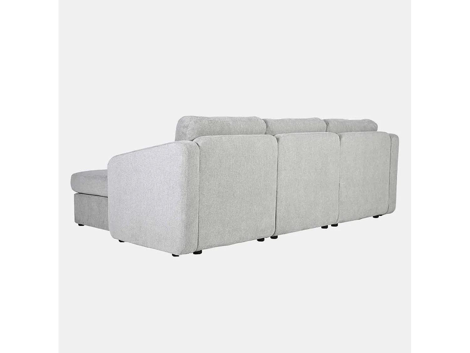 Canapé modulable 3 places gris clair avec pouf KONEKT