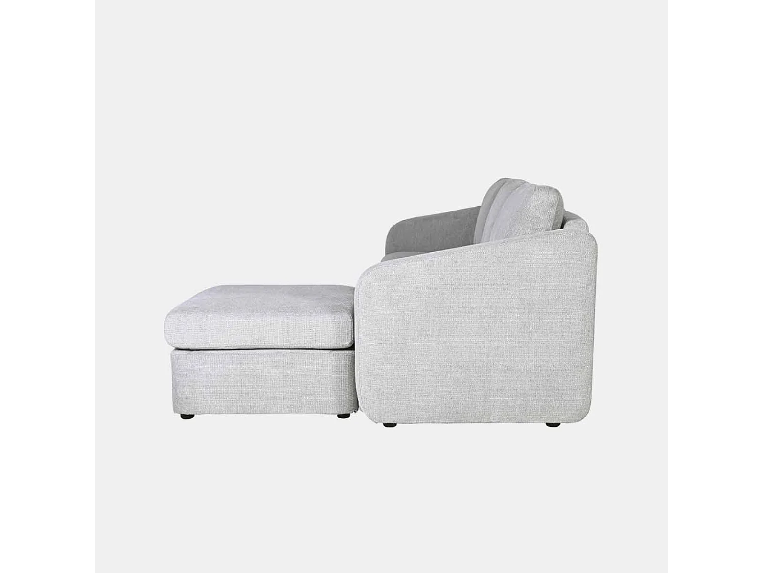 Canapé modulable 3 places gris clair avec pouf KONEKT