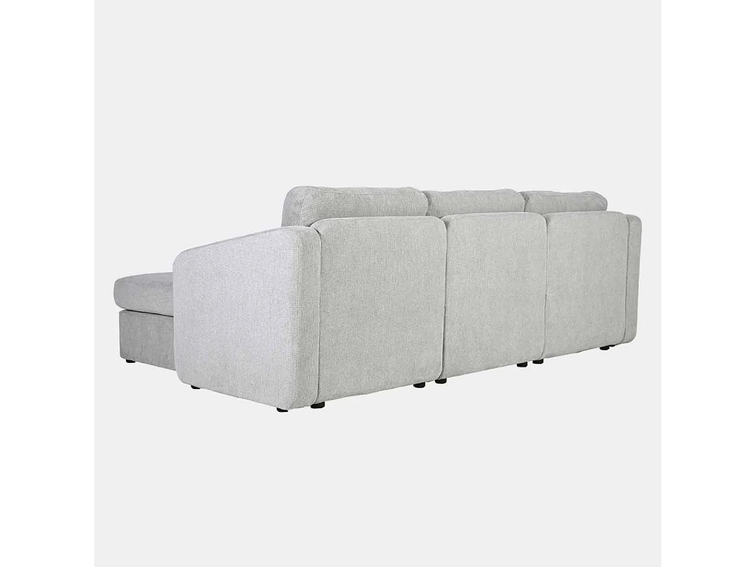 Canapé modulable 3 places gris clair avec pouf KONEKT