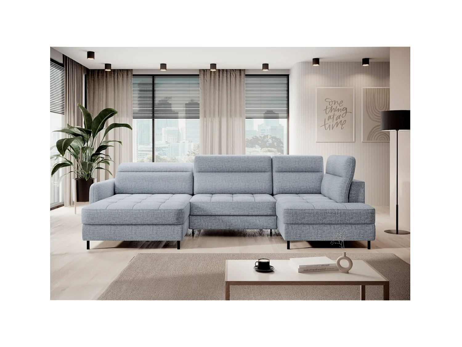 Canapé Corner Silvio UL/revêtement tissu/