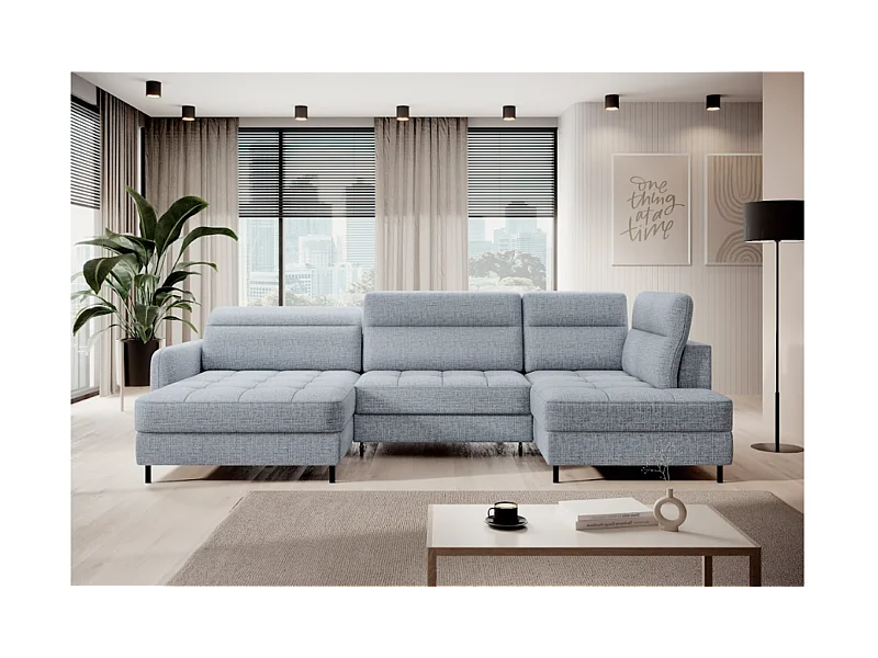 Divano d'angolo Silvio UL/rivestimento in tessut/