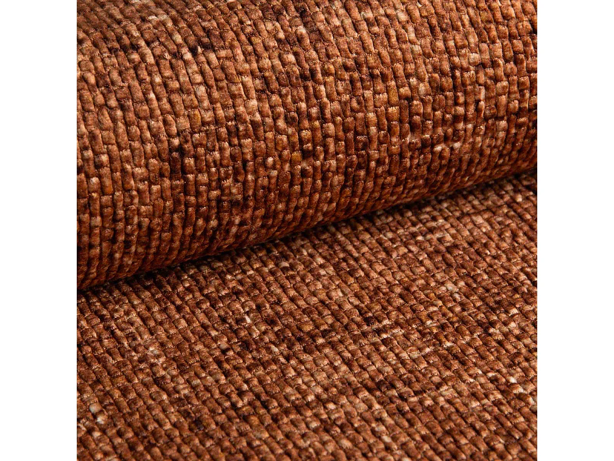 Canapé convertible 4 places avec coffre en tissu terracotta