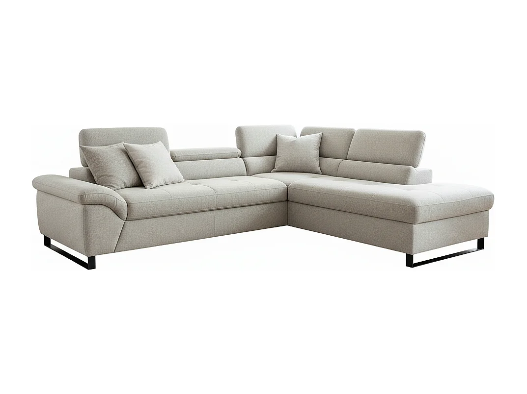 Divano d'angolo Nolan R/rivestimento in tessut/Grigio