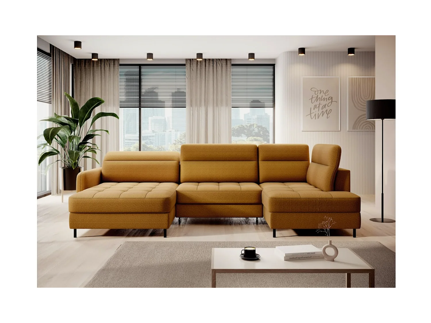 Canapé Corner Silvio UL/revêtement tissu/