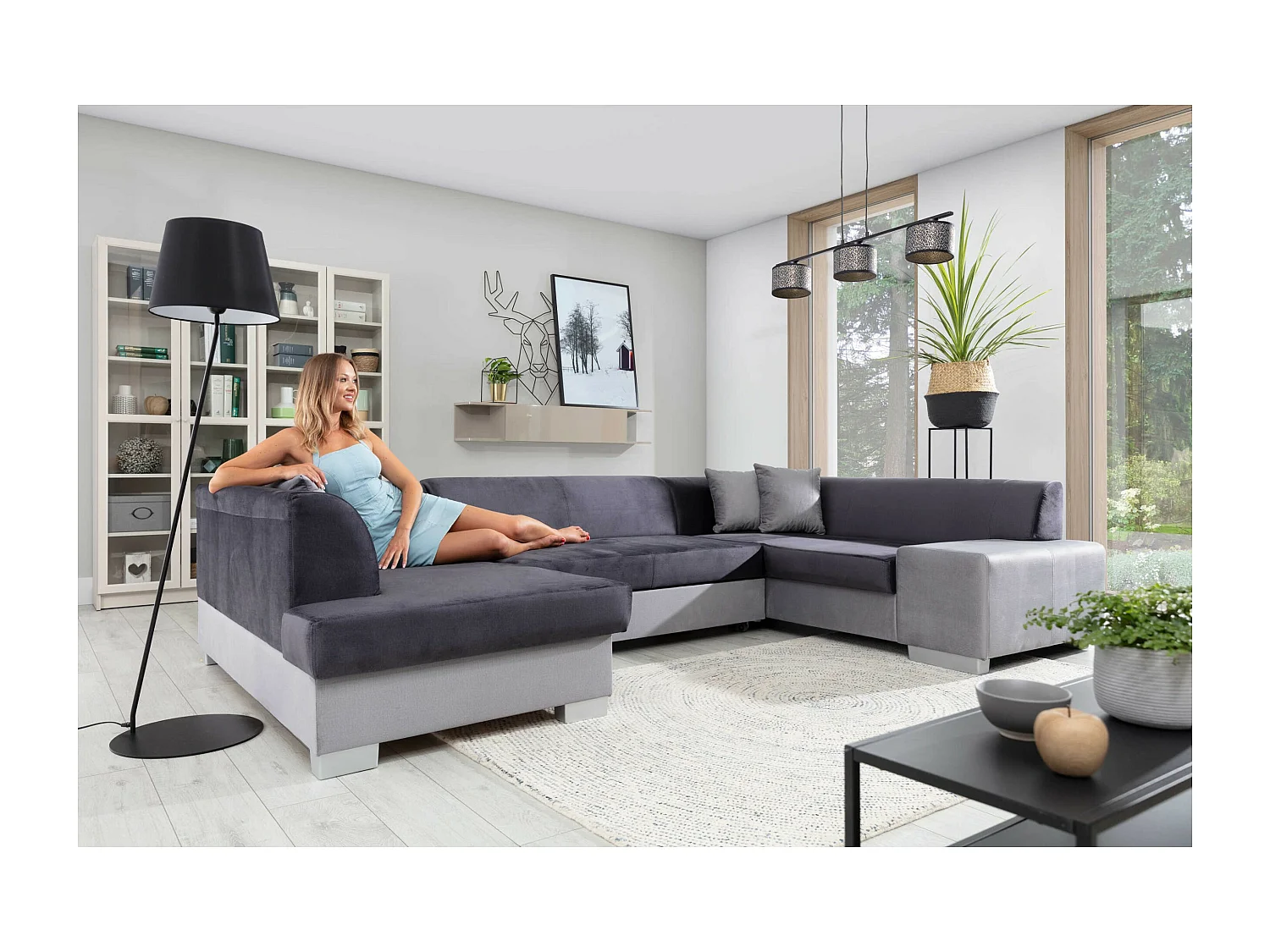 Canapé Corner Violla UL/revêtement tissu/