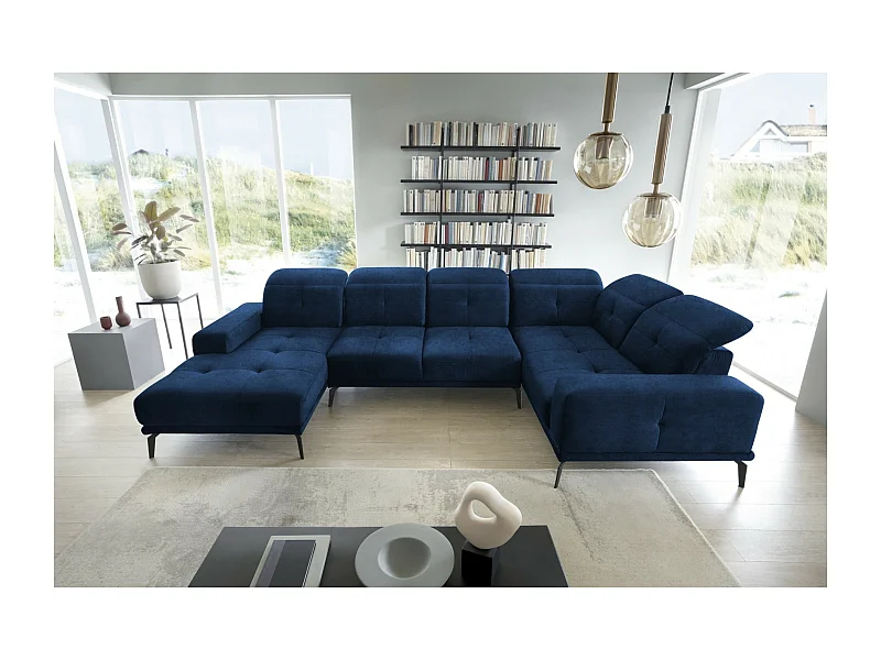 Ecksofa Conrado UR/Stoffbezug/Blau