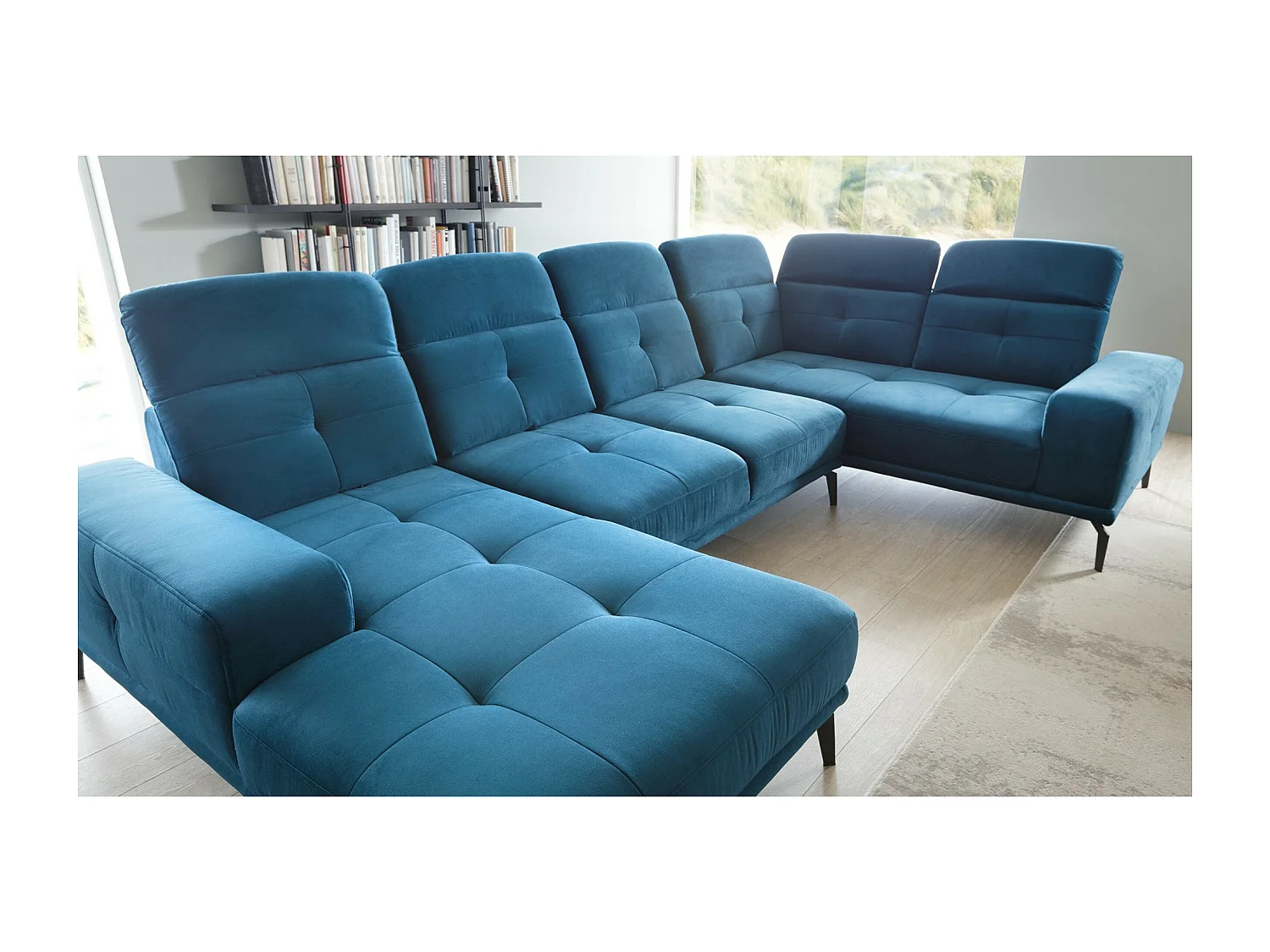 Canapé Corner Conrado UR /revêtement tissu/Bleu