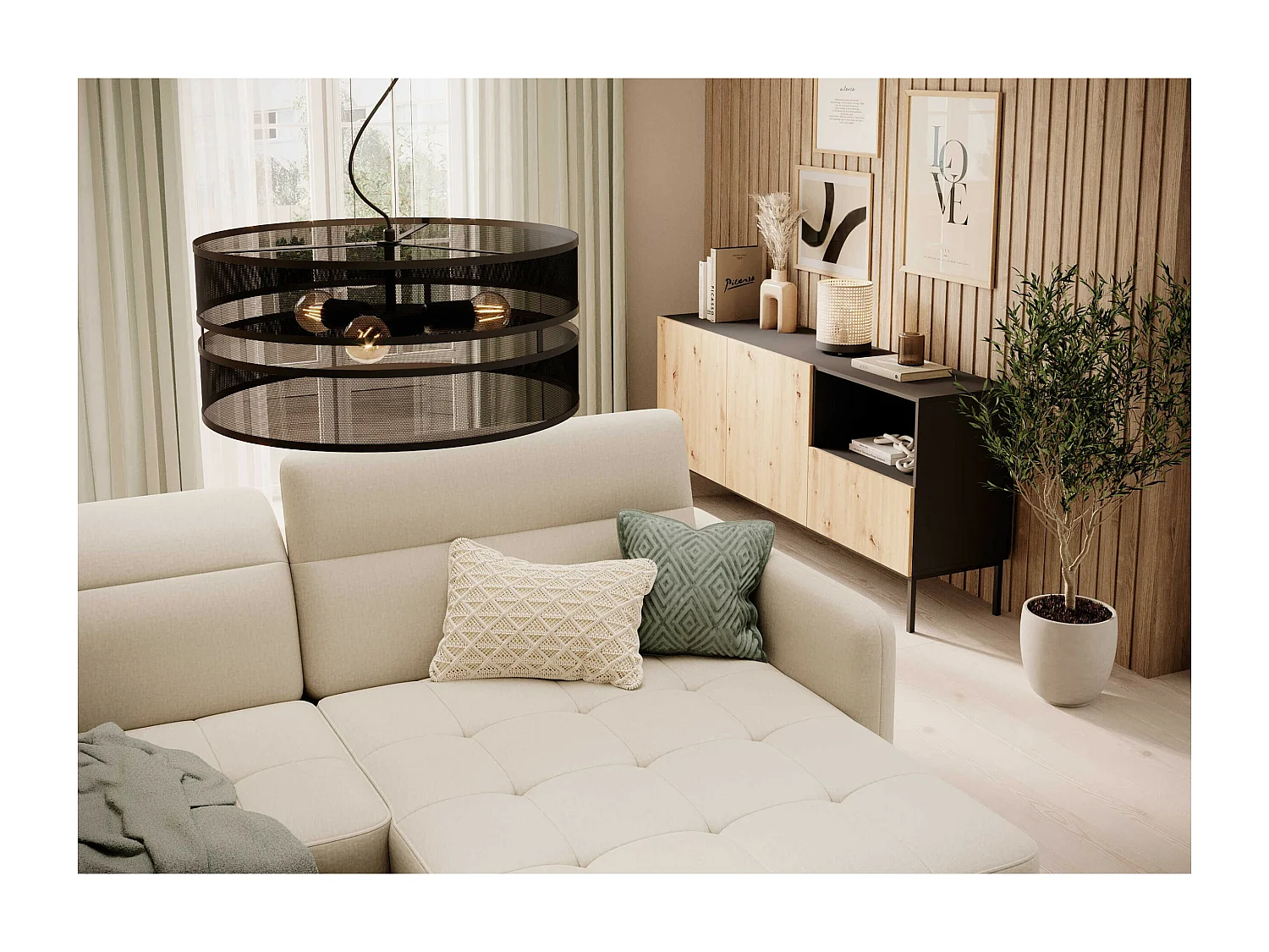 Canapé Corner Tippo R/revêtement tissu/Beige