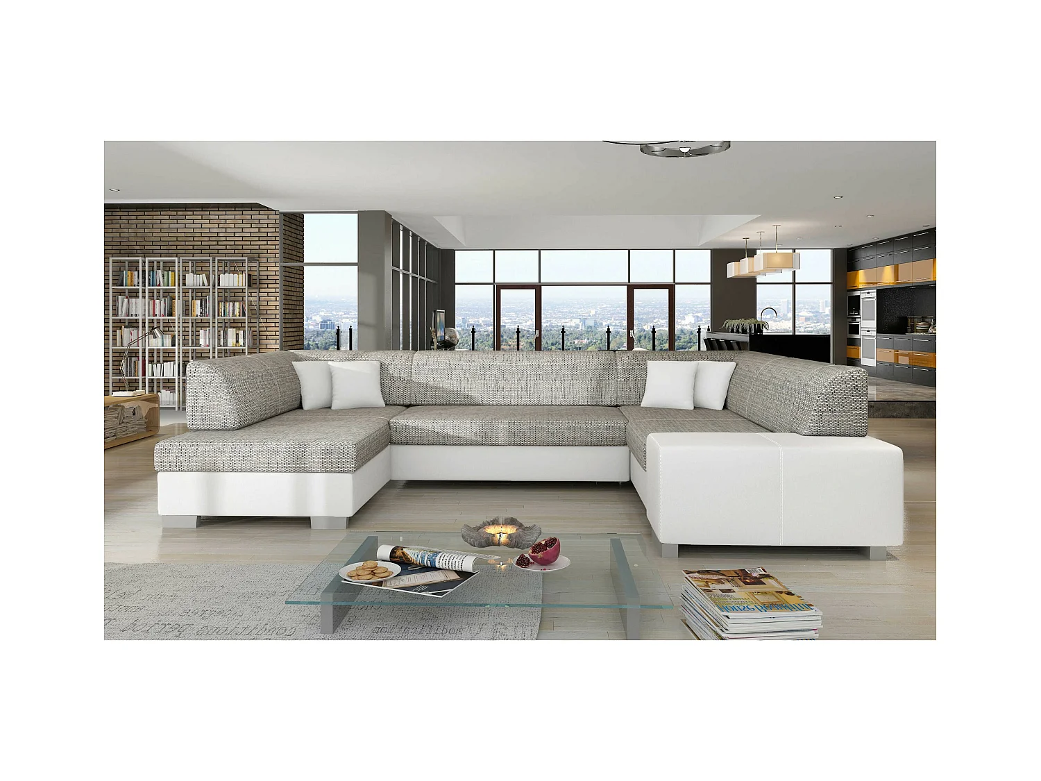 Canapé Corner Violla UL/revêtement tissu/