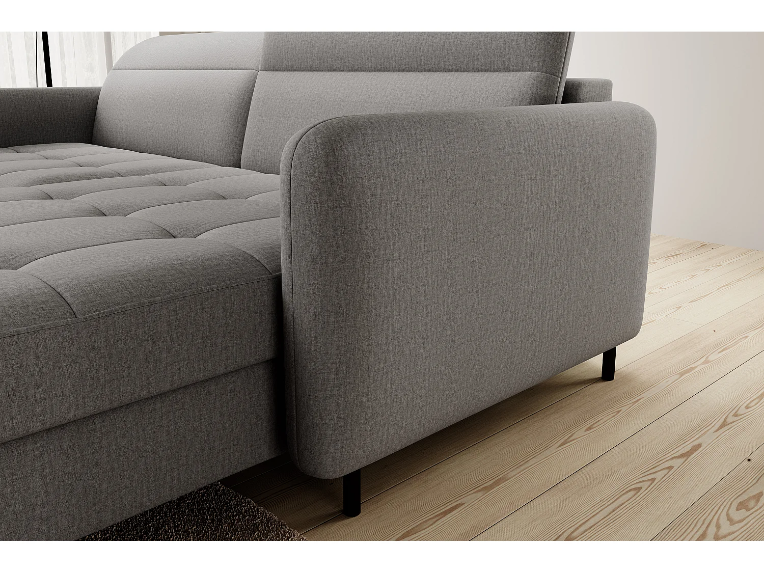 Canapé Corner Tippo R/revêtement tissu/Gris